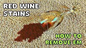 remove red wine stains from carpet