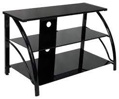 A stand or mount for your components can help keep everything looking neat and organized, or give you more space on the floor by mounting your tv on your wall. Calico Designs Stiletto 3 Tier Glass Tv Stand For Most Flat Panel Tvs Up To 40 Black 60625 Best Buy