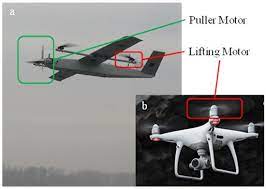 fixed wing drone and quad rotor drone