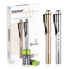 Amazon Com Risemart Pen Lights For Nurses Doctors 2 Pcs Medical Pen Light With Pupil Gauge And Ruler Reusable Led Penlight With White And Soft Warm Light Gifts For Nursing Students Industrial Scientific
