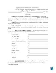 California standard residential lease agreement template. Free Georgia Lease Agreement Forms Ga Rental Templates