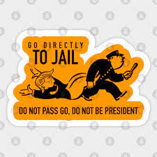 Using a 'get out of. Trump Go To Jail Card Monopoly Parody Dump Trump Sticker Teepublic