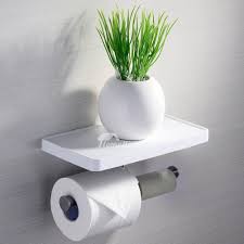 Wall mounting hardware is included. Modern White Toilet Paper Holder With Shelf Bathroom Towel Hook