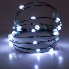 Battery Operated Lights 18 Cool White Battery Operated Led Fairy Lights Green Wire