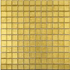 Metallic Gold Glass Mosaic Tile 30cm X