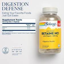 solaray betaine hcl with pepsin high