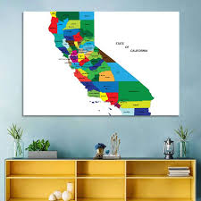 State Of California Map Wall Art In