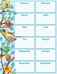Boho Birds Birthday Chart Cd 114187