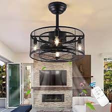 caged farmhouse ceiling fan
