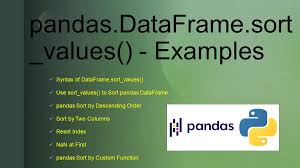 pandas dataframe sort values