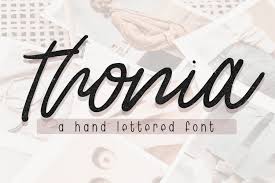 thonia hand lettered script font by
