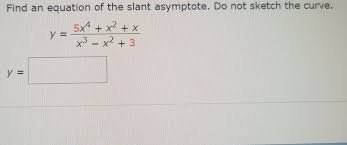 Equation Of The Slant Asymptote