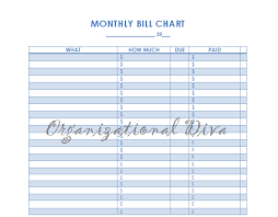 Monthly Bill Chart How To Create A Monthly Bill Chart To