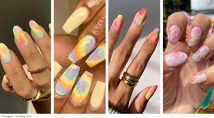 tie dye nails are all over insta