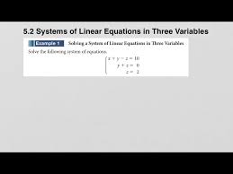 5 2 Systems Of Linear Equations In