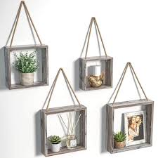 Set Of 4 Floating Hanging Square