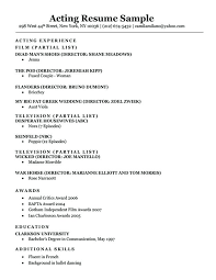 Acting Resume Sample Download Beginner Actor Template Mediaschool Info