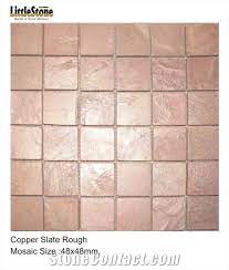 Copper Slate Brick Pattern Mosaic Tiles