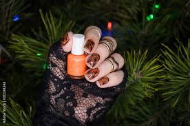 manicure nail art design for new year