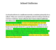 paragraph about why uniforms