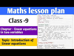 Maths Lesson Plan Class 9 Chapter
