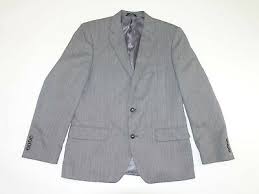 New Haggar Two Button Grey Plaid Suit Blazer Jacket Men Size