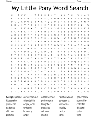 my little pony word search wordmint