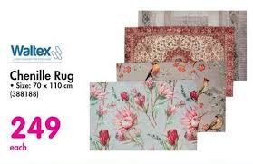waltex chenille rug 70x110cm offer at makro