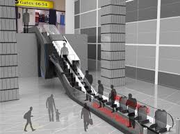 It is generally constructed in areas where elevators would be impractical. Security Integrated Airport Escalators Airport Security Escalator