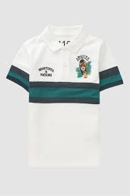 Shop White Giordano Amazing Adventure Embroidered Polo Tee For Kids Nisnass