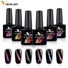 Us 0 72 40 Off Venalisa Newest Nail Art 6 Spark Color Starry 3d Metal Chameleon Colors Change Magnetic Cat Eyes Gel Lacquers Nail Polishes Gels In