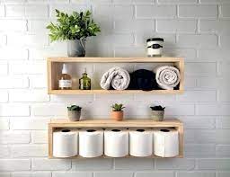 Floating Wood Box Shelf Bathroom Shelf