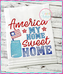 america my home sweet home embroidery