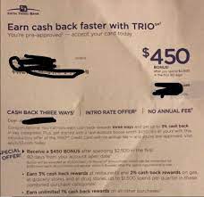 If you have an excellent credit score, i.e., 700+, are a light spender and want to enjoy attractive rewards on your every day purchases, then the trio credit card offered by fifth third bank is the perfect option for you. Fifth Third Bank Trio Credit Card 450 Bonus 3 Cash Back At Restaurants 2 On Gas And Grocery And Drug Store Purchases No Annual Fee Targeted