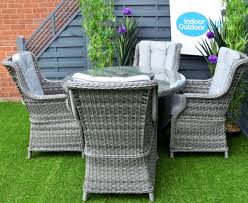 These chairs will suit any decor and are easy to assemble. Hatherton Rattan 4 Or 6 Seater Glass Top Round Dining Set Grey Or Indoor Outdoor Uk
