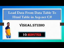 data table to html table in asp net c