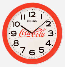 seiko coca cola wall clock golden