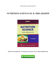 nutrition science by b srilakshmipdf