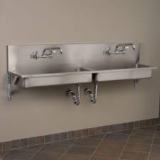 Double Bowl Stainless Steel Wall Mount
