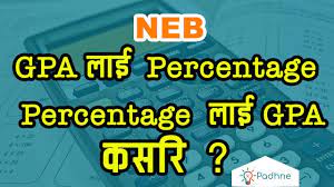 how to convert neb gpa to percene