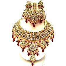 golden elegant bridal necklace set