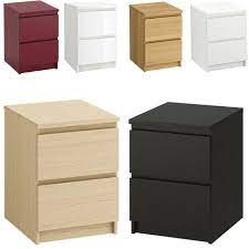 Ikea Malm Wooden 2 Drawer Chest Bedroom