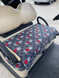 Golf Cart Seat Cover Dog Print Fleece