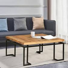 Brown And Black Square Coffee Table