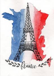 The eiffel tower is to paris what the statue of liberty is to new york and what big ben is to london: Country Of France Featuring The Eiffel Tower And The French Flag Watercolor Painting Print By Kinsey Jane Creates Flag Art France Drawing Eiffel Tower Painting