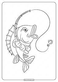All rights belong to their respective owners. Printable Fish With Fishing Rod Coloring Pages