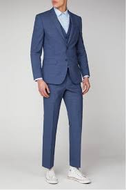 Light Blue Check Tailored Fit Suit
