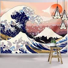 Japanese Wave Wall Hanging Tapestry