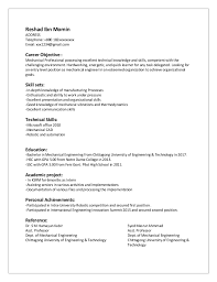 Resume Objective Statement Mechanical Engineering All New