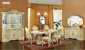 Matching vitrine and console / mirror can also be purchased separately for a. Leonardo Dining Room Set In Beige And Gold Made In Italy